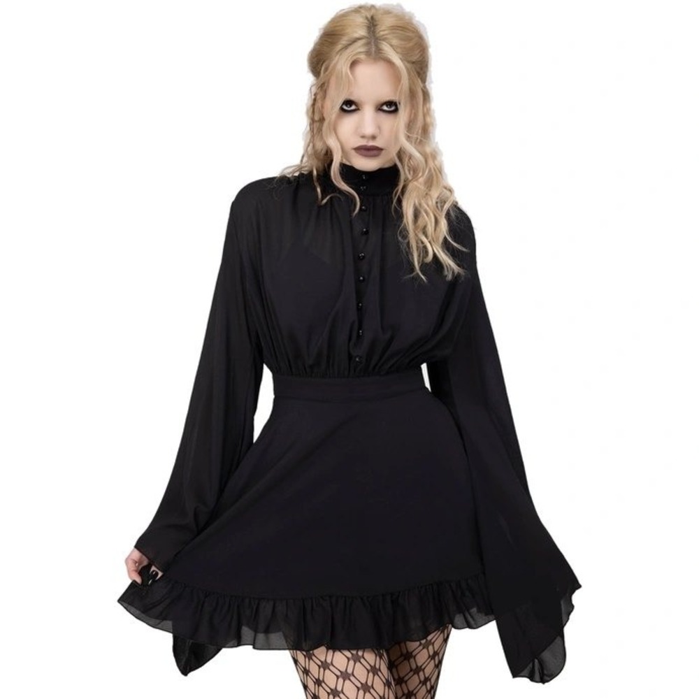 Killstar darknova‎ mini dress flared sleeves goth witchy